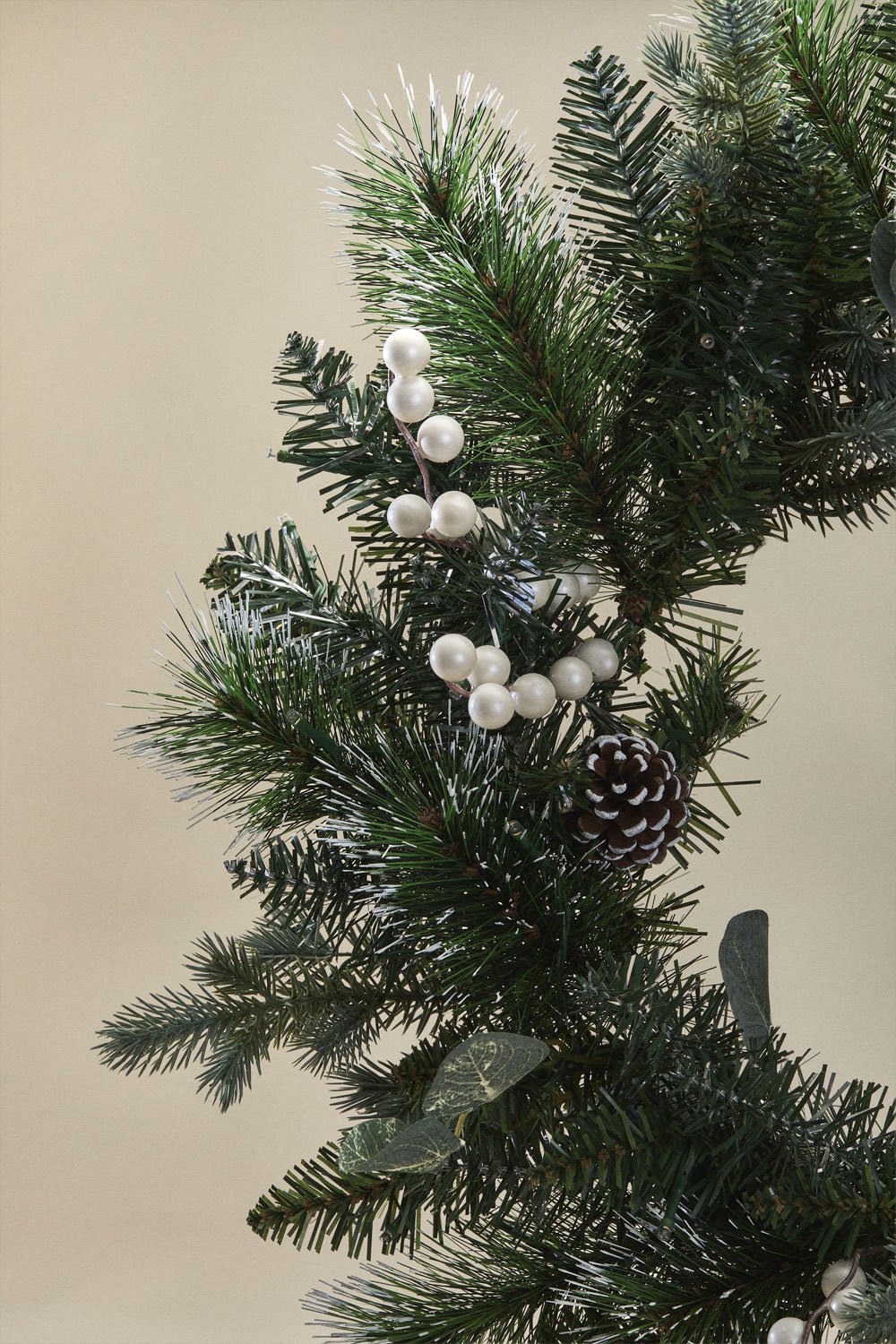 Decoratieve kerstkrans Ø60 cm met dennenappels en Bhumi-lampjes, galerij beeld 5