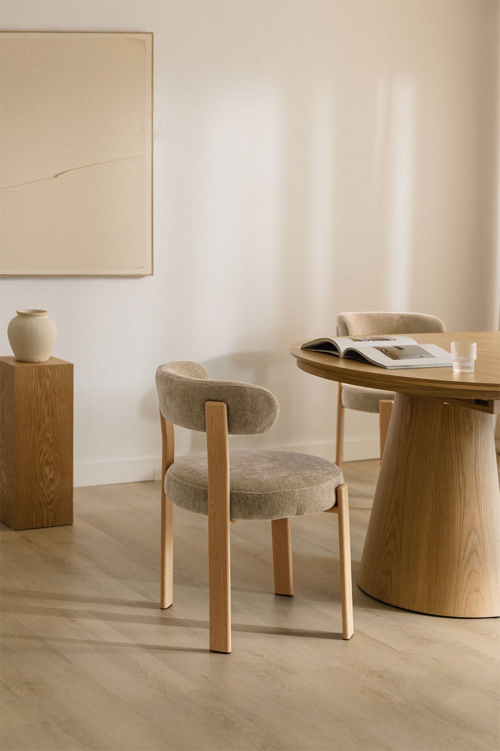 Set van 2 gestoffeerde eetkamerstoelen met ijzeren frame Jolie, galerij beeld 1