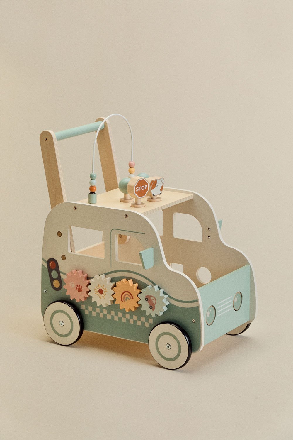 Giennah Kids multifunctionele houten loopwagen, galerij beeld 1