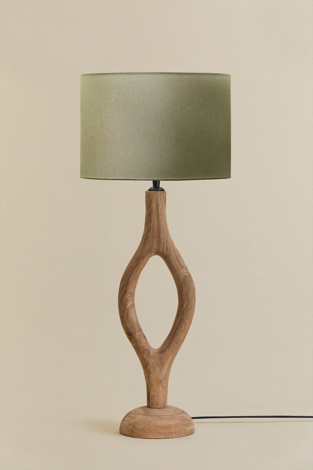 Mangohouten tafellamp Gracia, galerij beeld 1