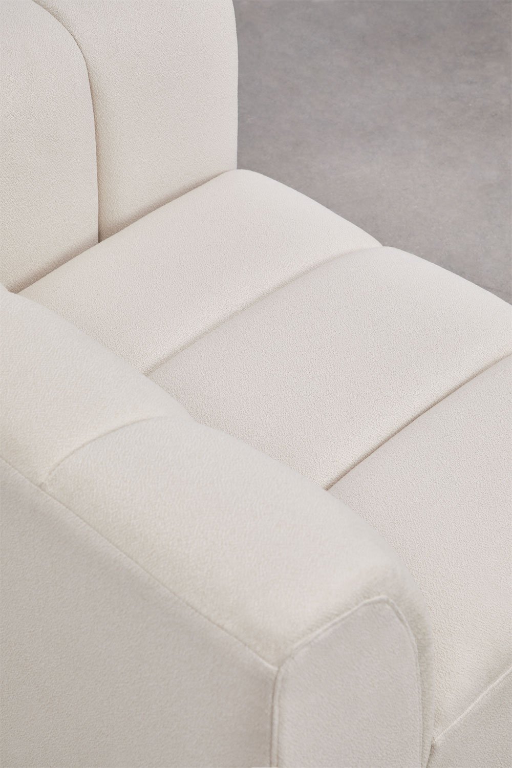Linker 3-delige modulaire chaise longue bank in bouclé stof Eliot, galerij beeld 11