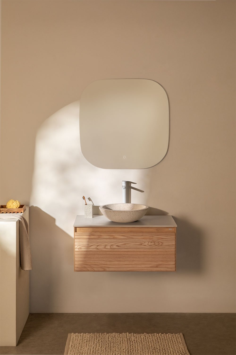 Tedrik badkamermeubelset in essenhout, galerij beeld 1