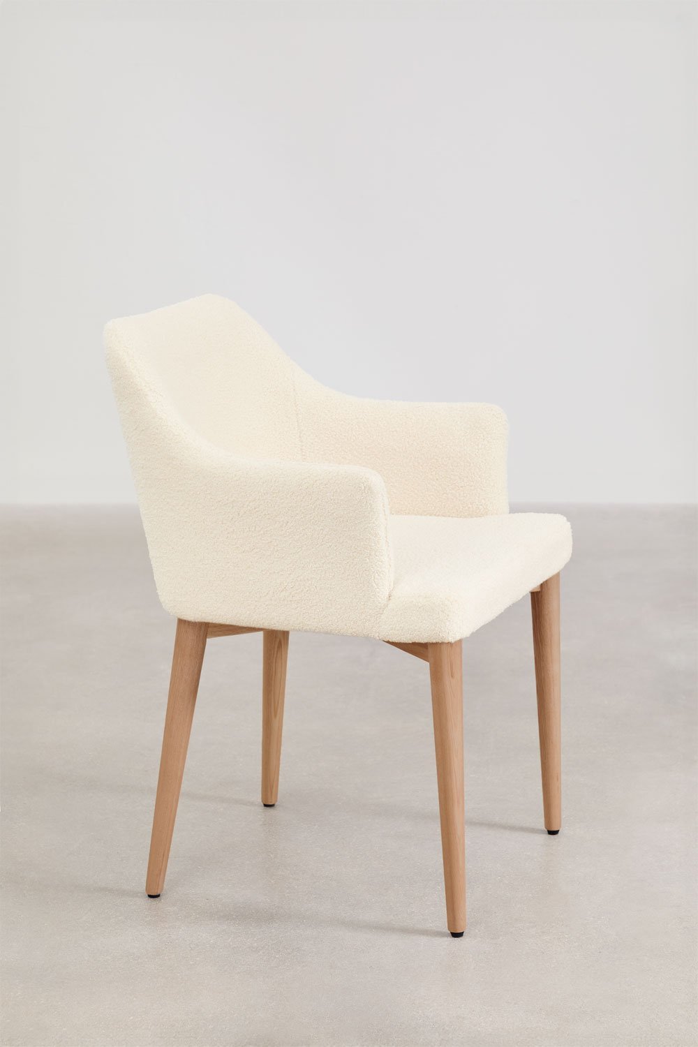 Eetkamerstoel met armleuningen in Banfil shearling, galerij beeld 3