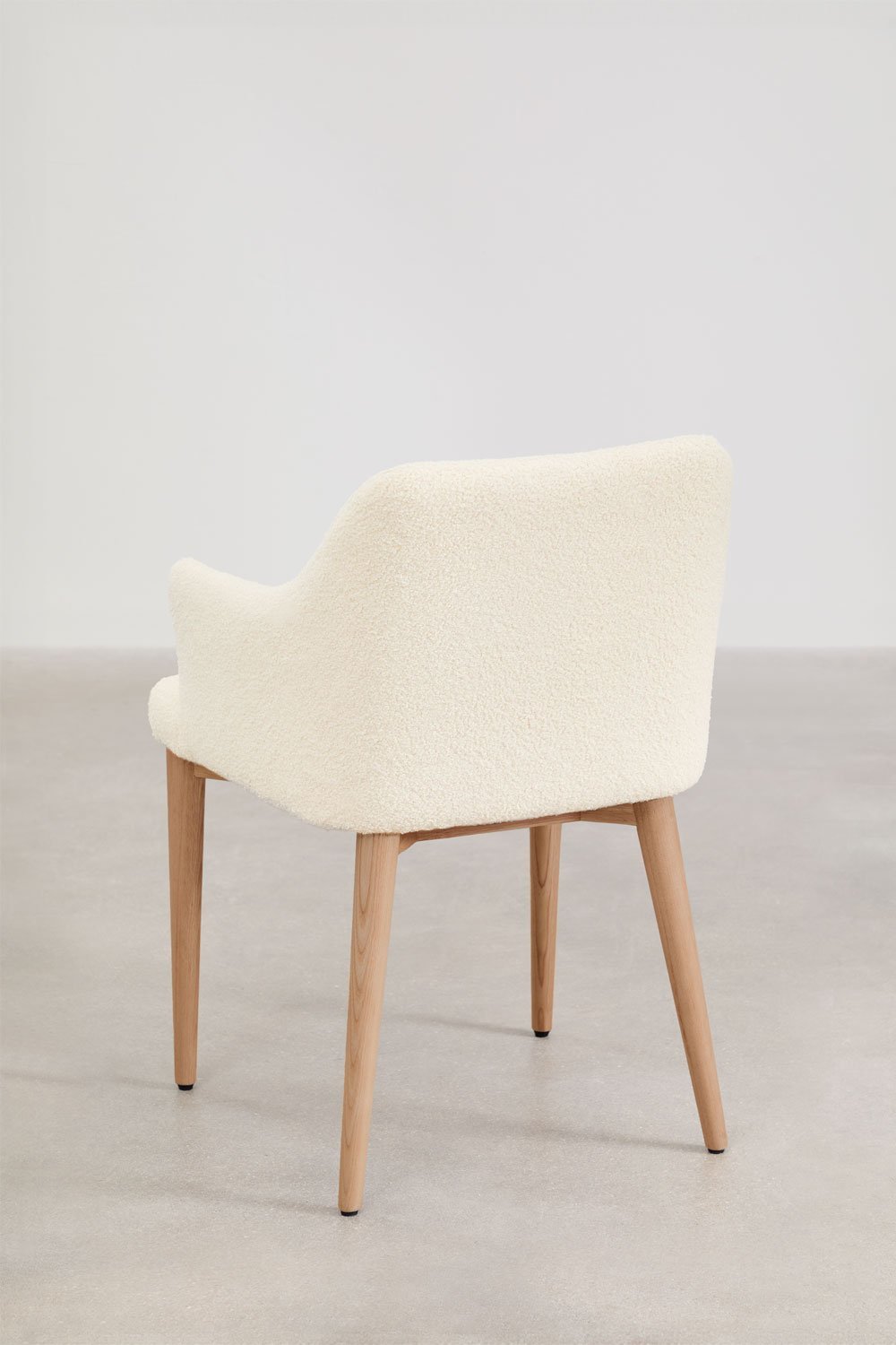 Set van 4 Banfil schapenvacht eetkamerstoelen met armleuningen, galerij beeld 4