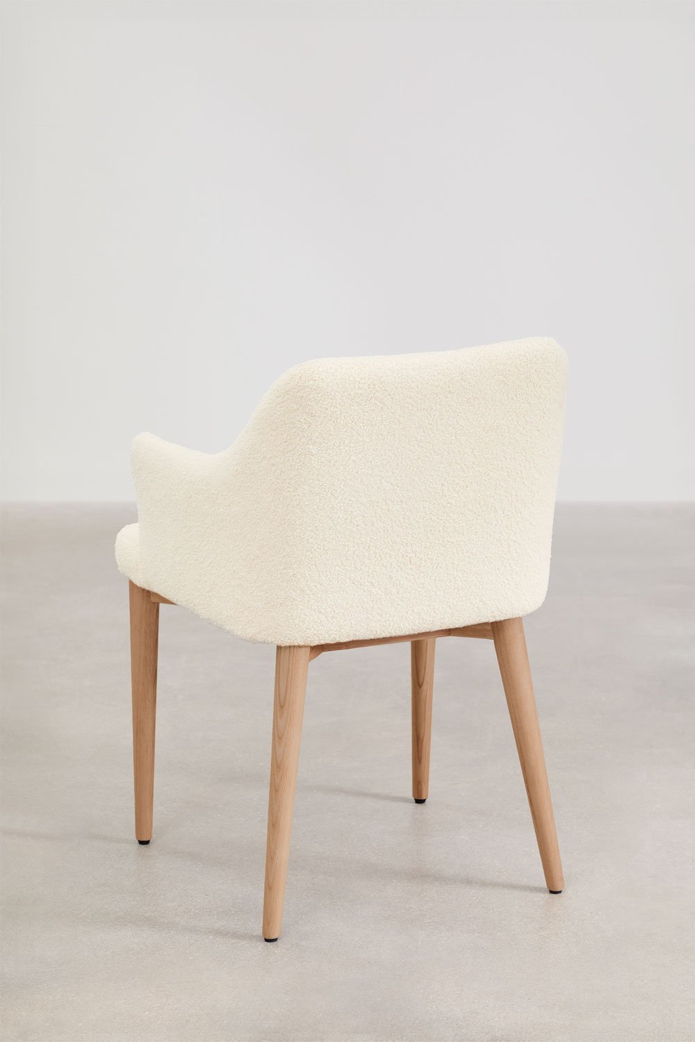 Set van 4 Banfil schapenvacht eetkamerstoelen met armleuningen, galerij beeld 4