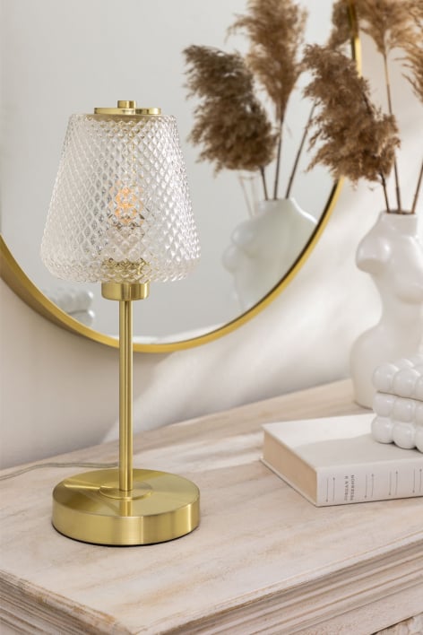 Taylor tafellamp van ijzer en glas