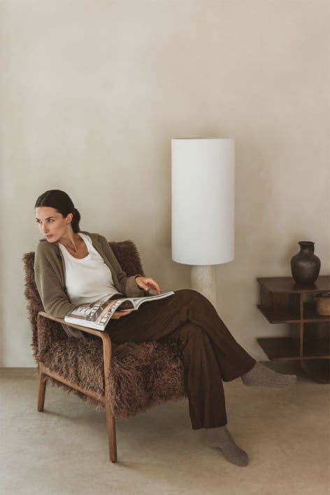 Maylene rubberhouten fauteuil