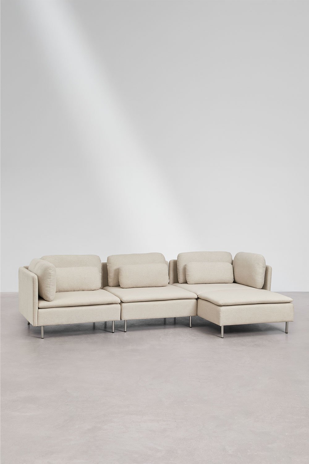 Modulaire bank met chaise longue rechts, 3-delig met hoekmodule Oriol, galerij beeld 1