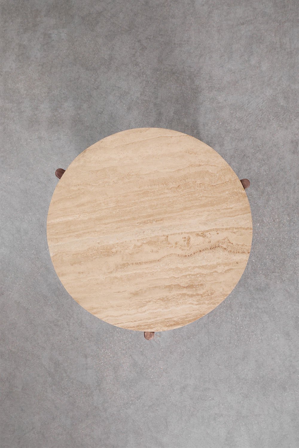 Lavinia rond nachtkastje, Ø50 cm, gemaakt van natuursteen en mangohout, galerij beeld 8