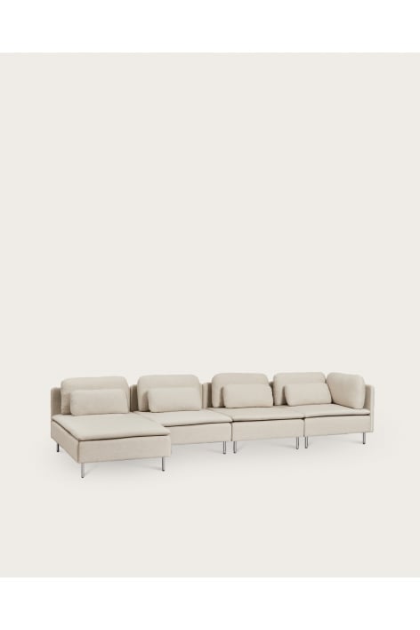 Oriol modulaire bank met linker chaise longue van 4 delen met hoekmodule
