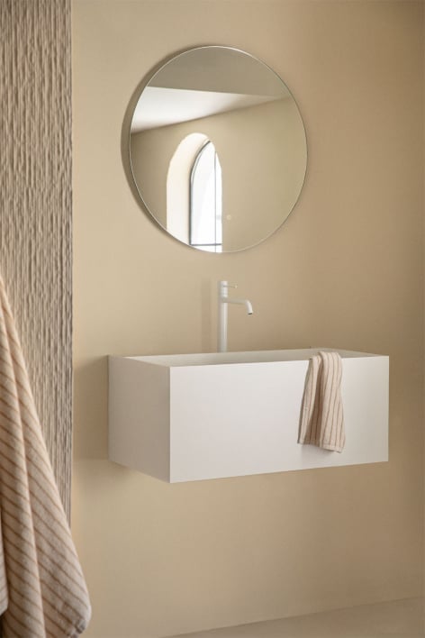 Harsen badkamermeubelset met geïntegreerde wastafel en Nerine LED-verlichting - Wit