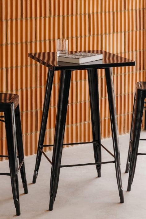 Vierkante hoge tafel in staal (60x60 cm) LIX