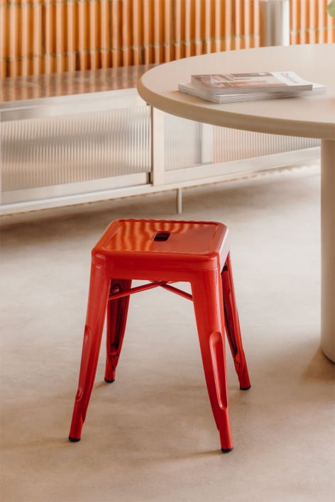 Lage kruk 45 cm van rood staal Lix - Rood