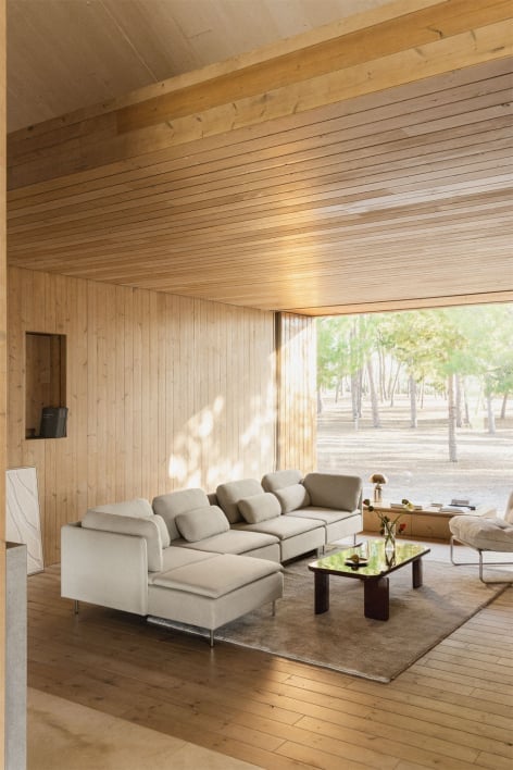 Oriol modulaire bank met linker chaise longue van 4 delen met hoekmodule - Stof Crème Beige