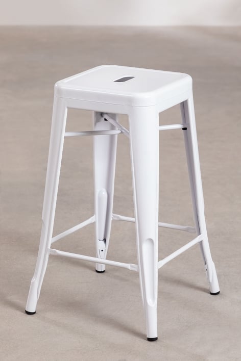 Hoge kruk 65 cm van wit staal Lix - Wit