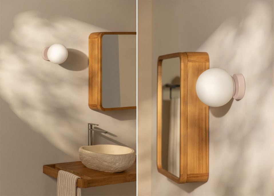 Wandlamp voor badkamer in roestvrij staal met kristallen bol Uvol Traditional