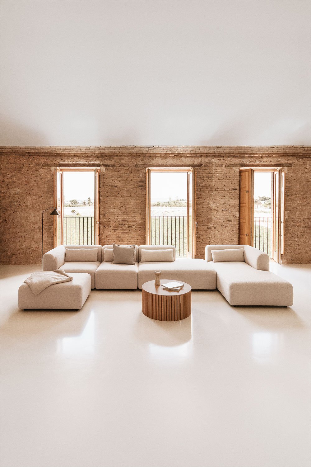 4-delige chaise longue modulaire bank rechts met daybed en Fogler poef , galerij beeld 17