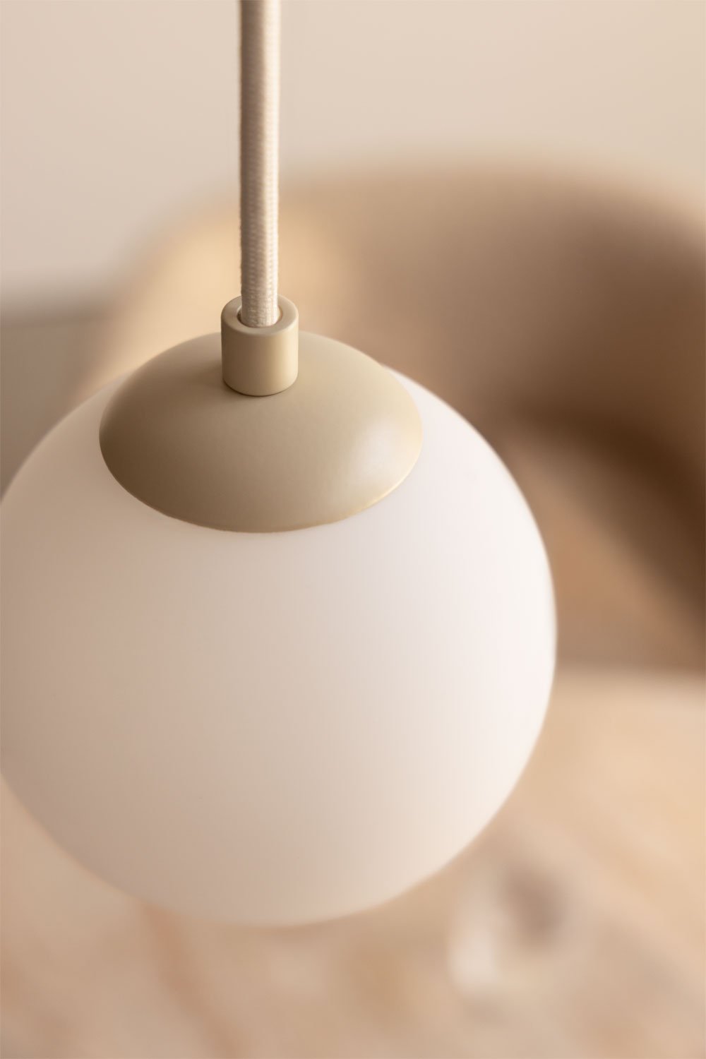 Plafondlamp Ø12 cm in ijzer met Uvol glazen bol  , galerij beeld 2