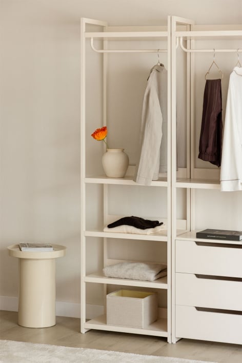 Open kast met ijzeren planken Velunis - Gardenia Wit