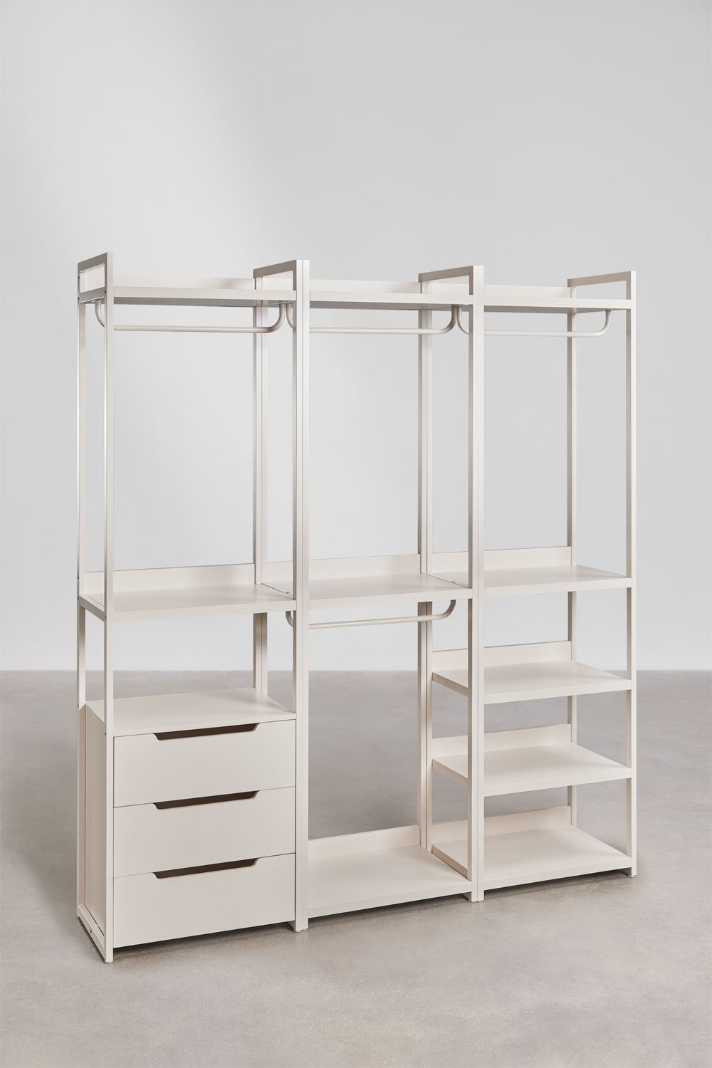 Velunis 3-delige open modulaire ijzeren kledingkast, galerij beeld 3