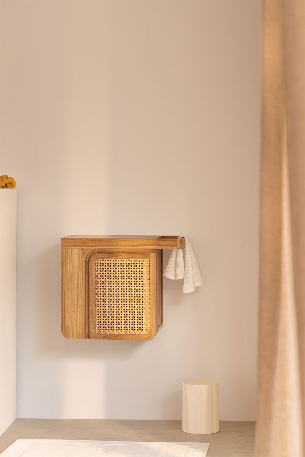 Georgy teakhouten wandmeubelset voor in de badkamer, galerij beeld 1