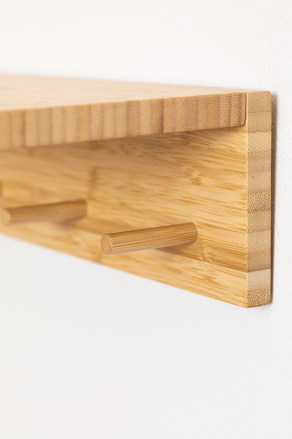 Gari bamboe wandkapstok met plank, galerij beeld 5