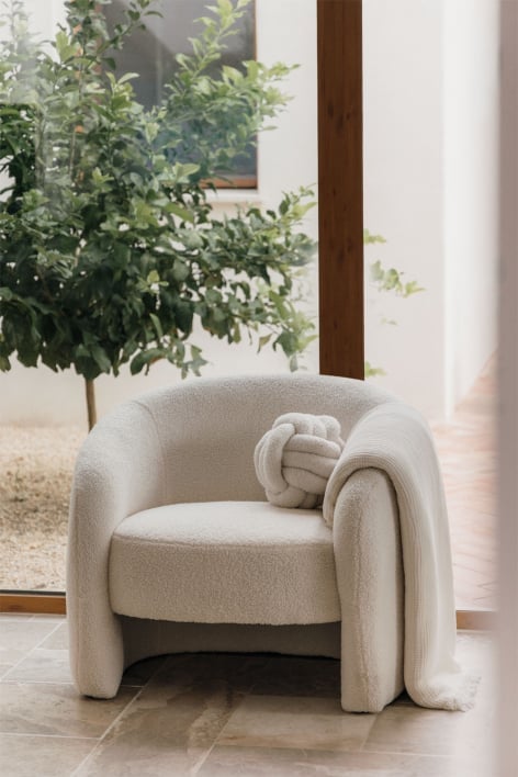 Gombren fauteuil - Chenille White