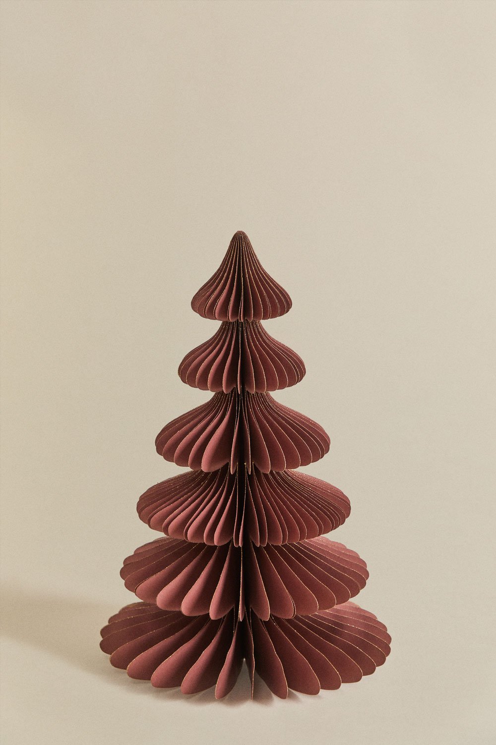 Kerstboom 30 cm van cederrood papier met glitter Navira, galerij beeld 3
