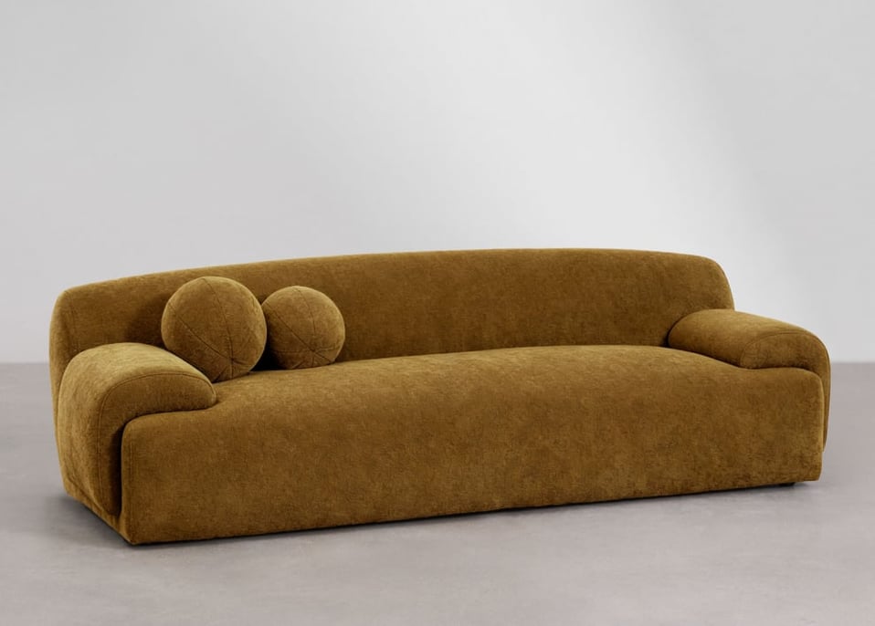 3-zits bank Shirina bekleed - Donker mosterdkleurige chenille
