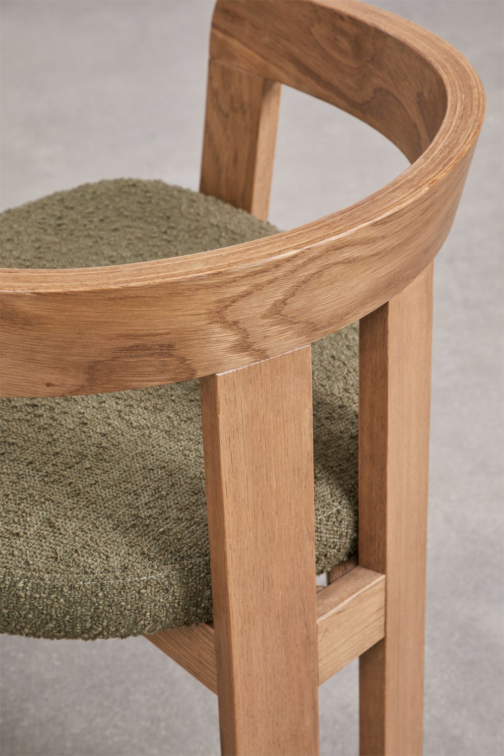 Set van 4 eetkamerstoelen met armleuningen van hout en bekleed Yvone, galerij beeld 7