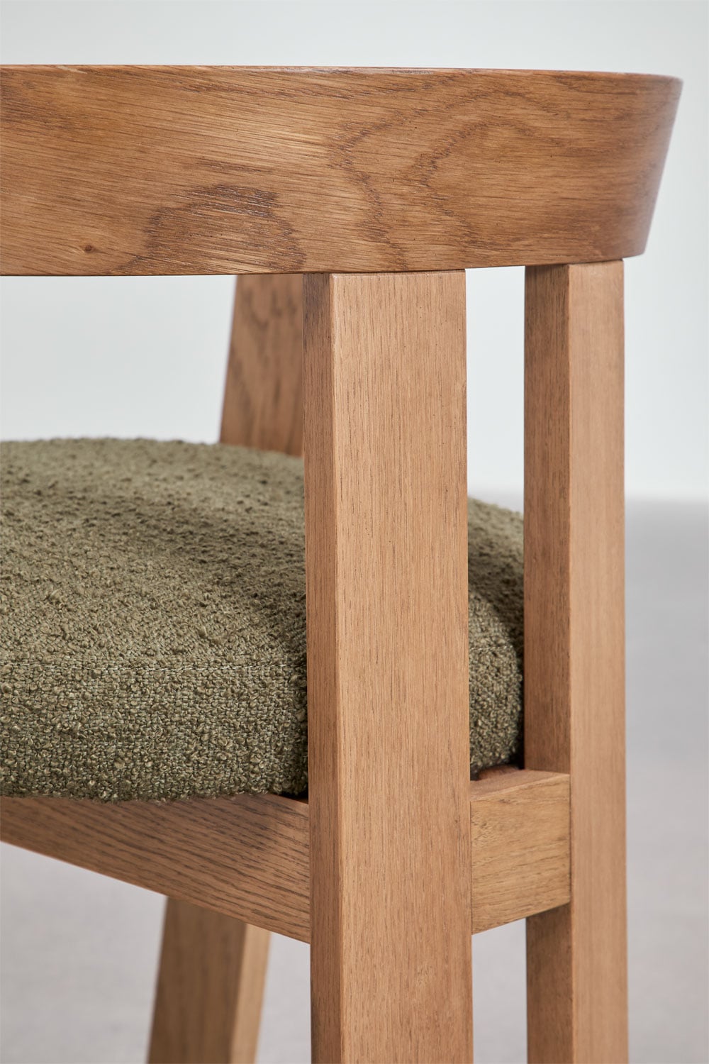 Set van 4 eetkamerstoelen met armleuningen van hout en bekleed Yvone, galerij beeld 8