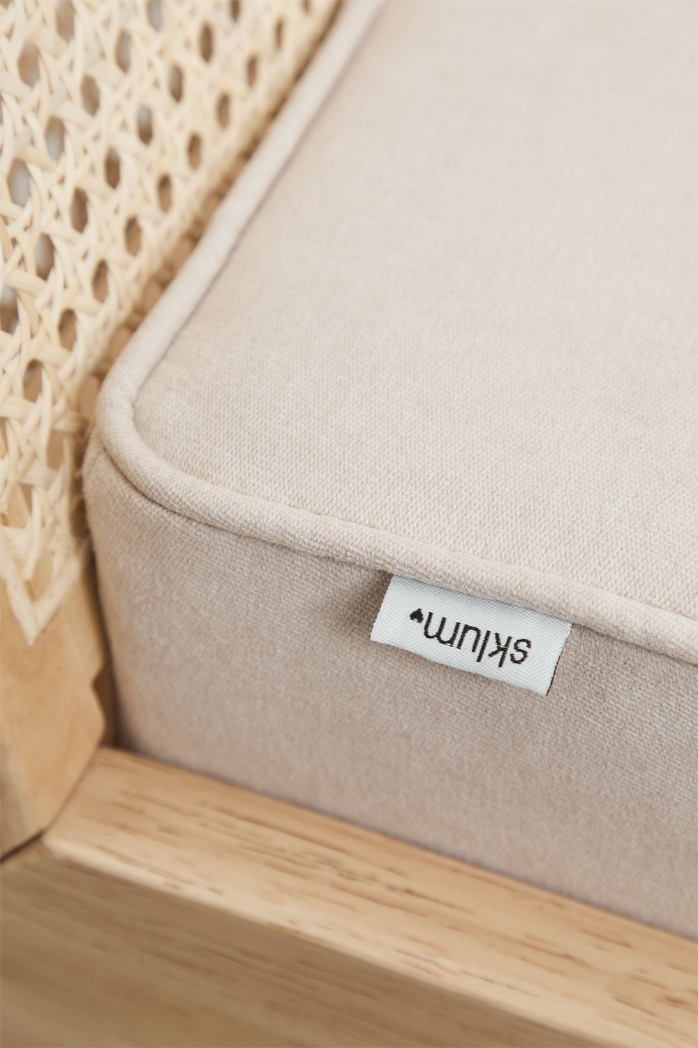 Icon rubberwood en rotan bank, galerij beeld 6