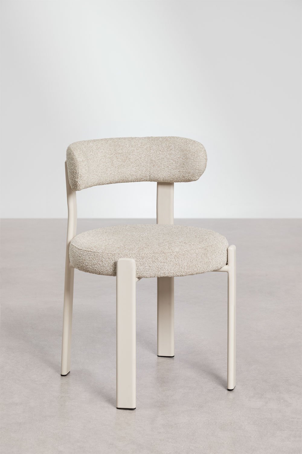 Set van 2 gestoffeerde eetkamerstoelen van ijzer Jolie, galerij beeld 2