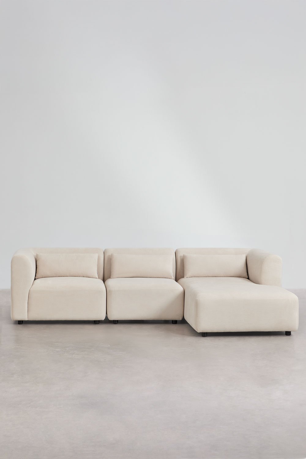 Rechtsmodulaire chaise longue bank van 3 delen Fogler, galerij beeld 3