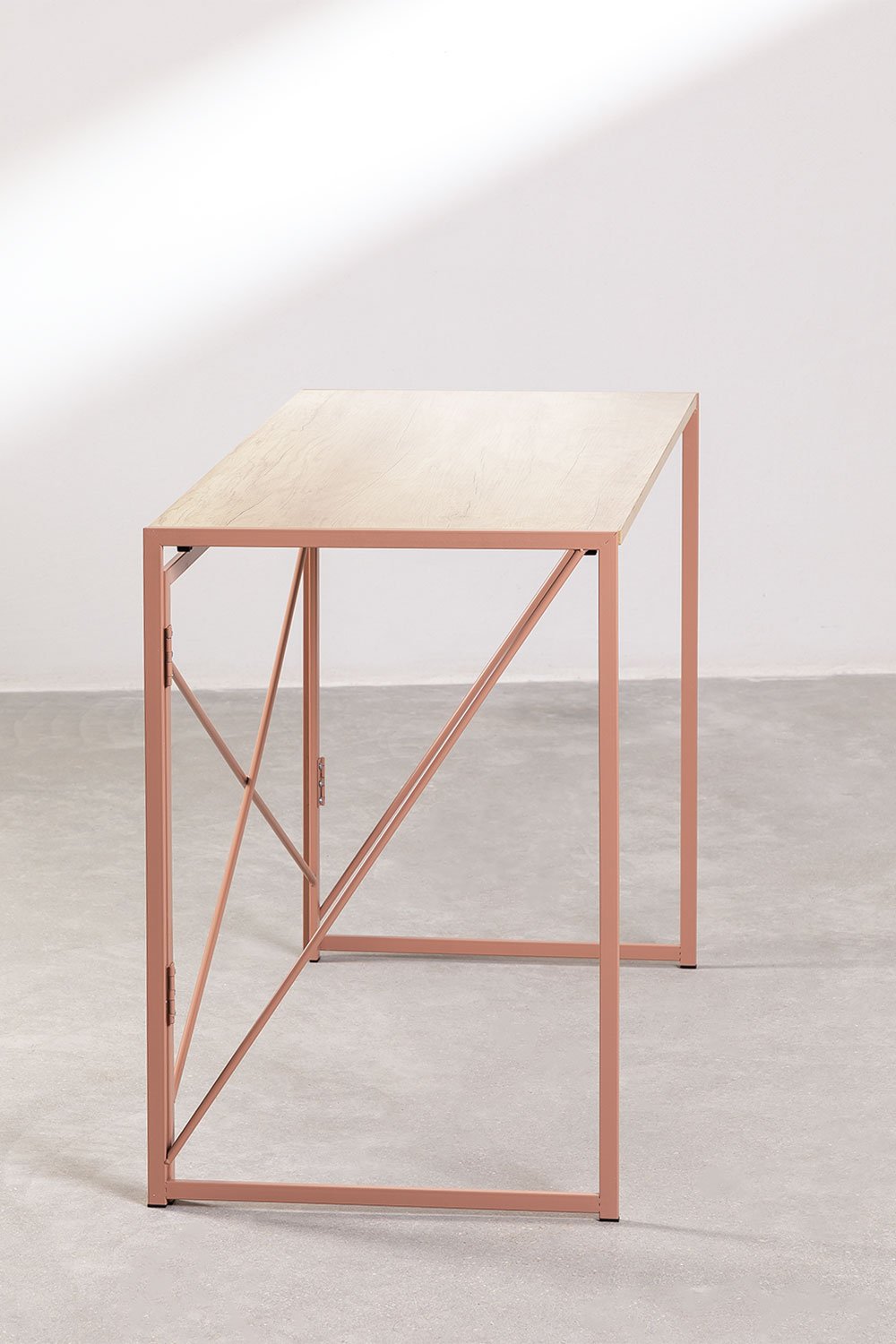 Rechthoekig inklapbaar bureau 100x50 cm van MDF en metaal Andra, galerij beeld 3