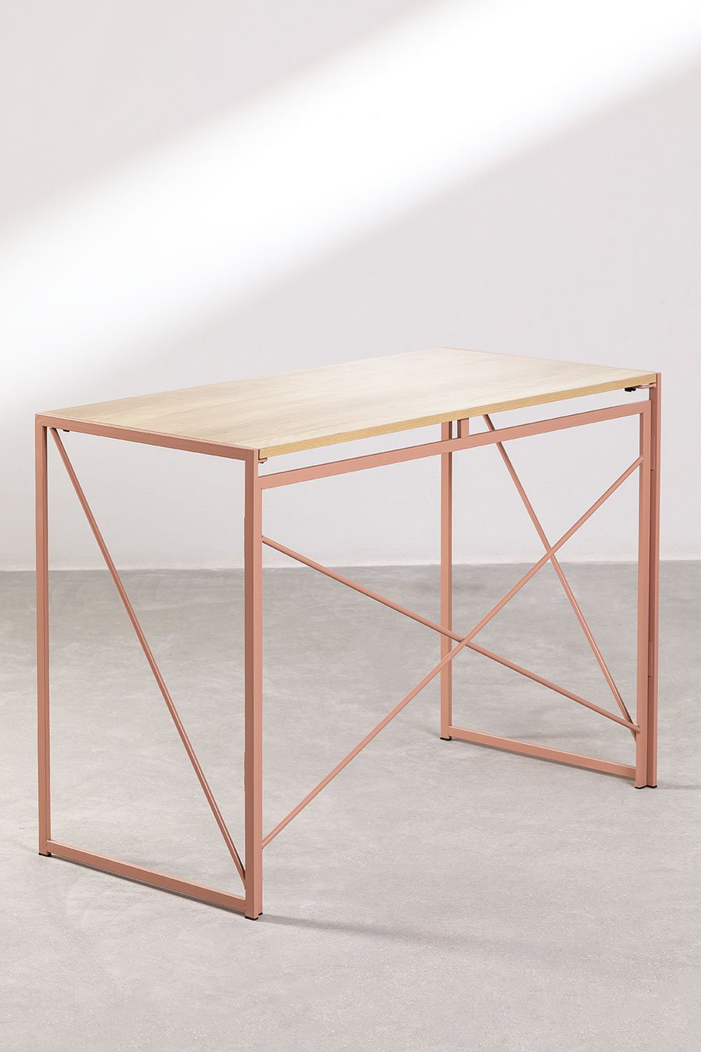 Rechthoekig inklapbaar bureau 100x50 cm van MDF en metaal Andra, galerij beeld 4