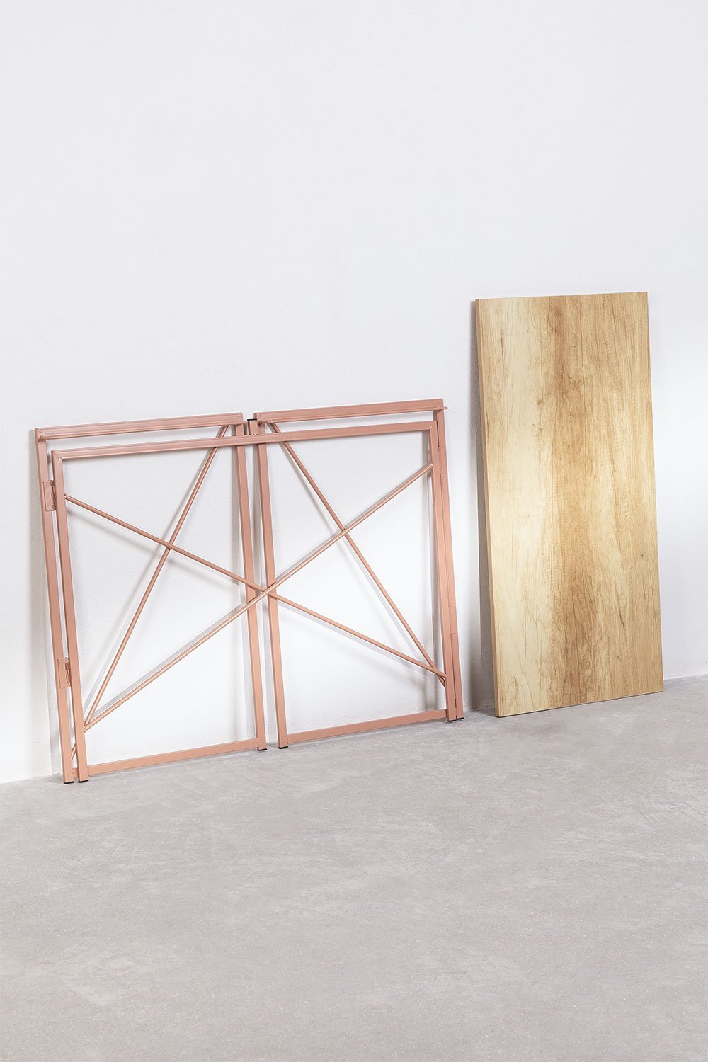 Rechthoekig inklapbaar bureau 100x50 cm van MDF en metaal Andra, galerij beeld 7