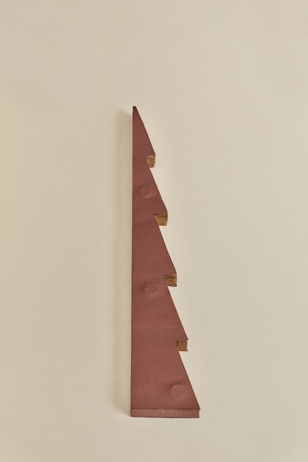Set van 2 kerstbomen 22,5 cm van cederrood papier met glitter Jesper, galerij beeld 6