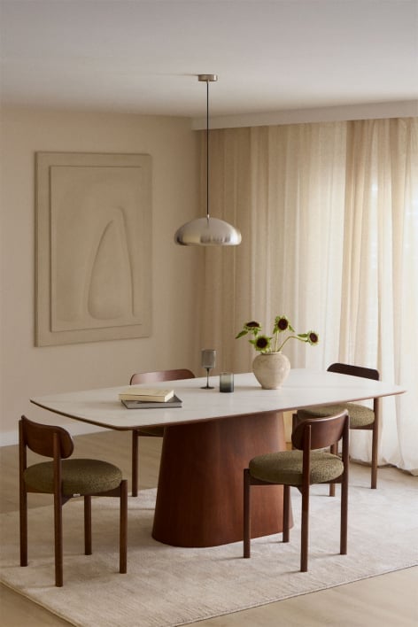 Rechthoekige houten eettafel (200x100 cm) Aura