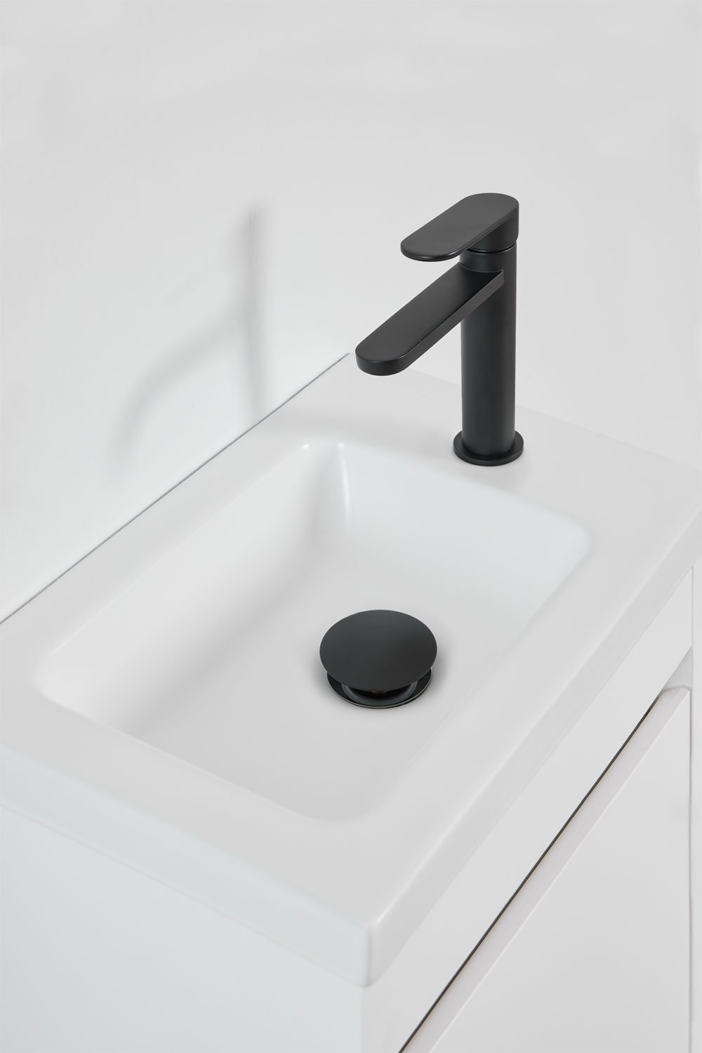 Narek zwevend houten badkamermeubelset met geïntegreerde wastafel, galerij beeld 4