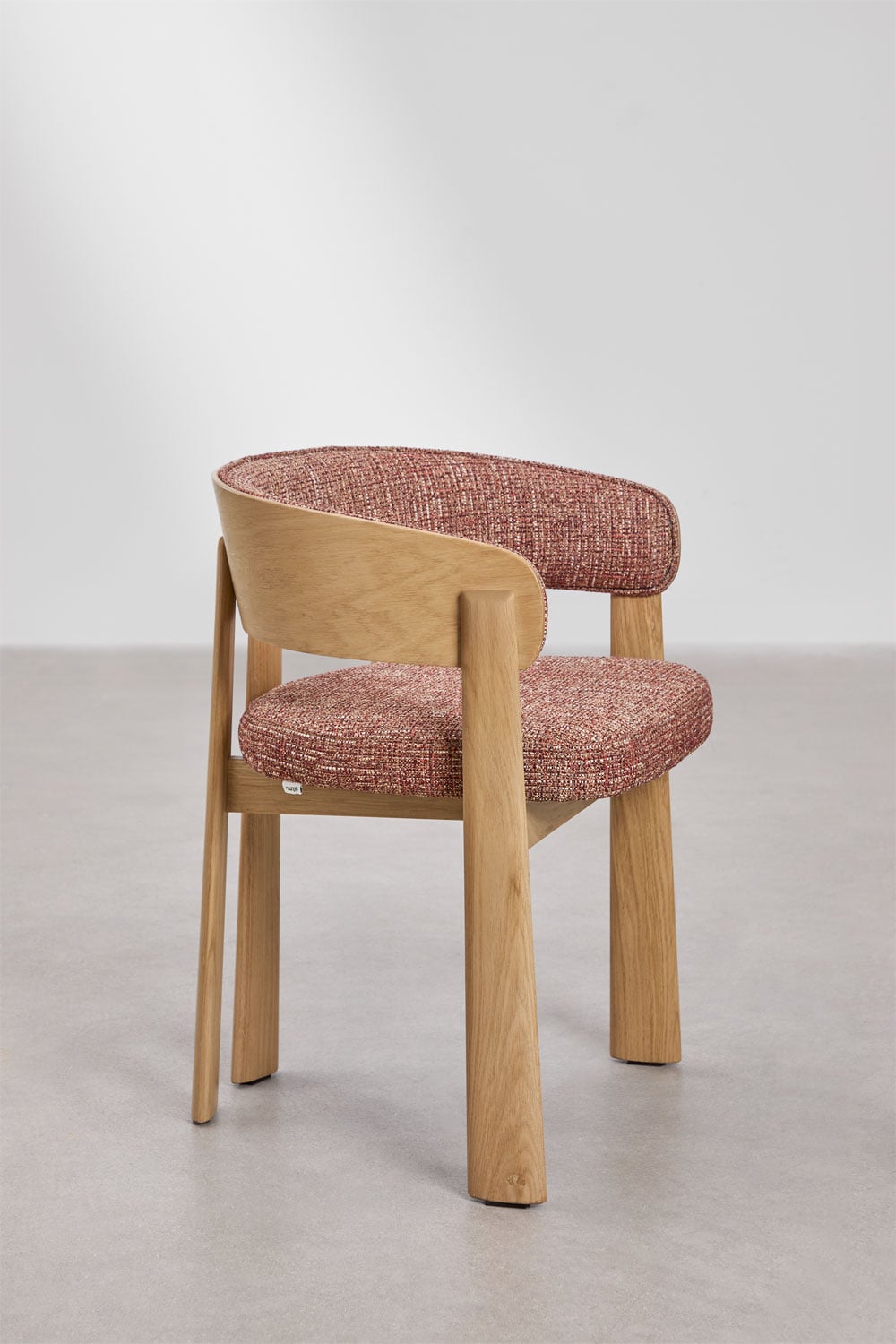 Set van 2 eikenhouten eetkamerstoelen met bekleding Olea, galerij beeld 5