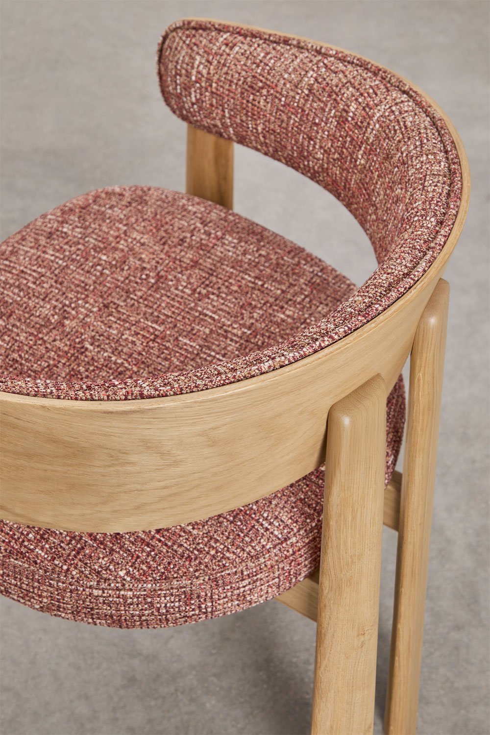 Set van 2 eikenhouten eetkamerstoelen met bekleding Olea, galerij beeld 8