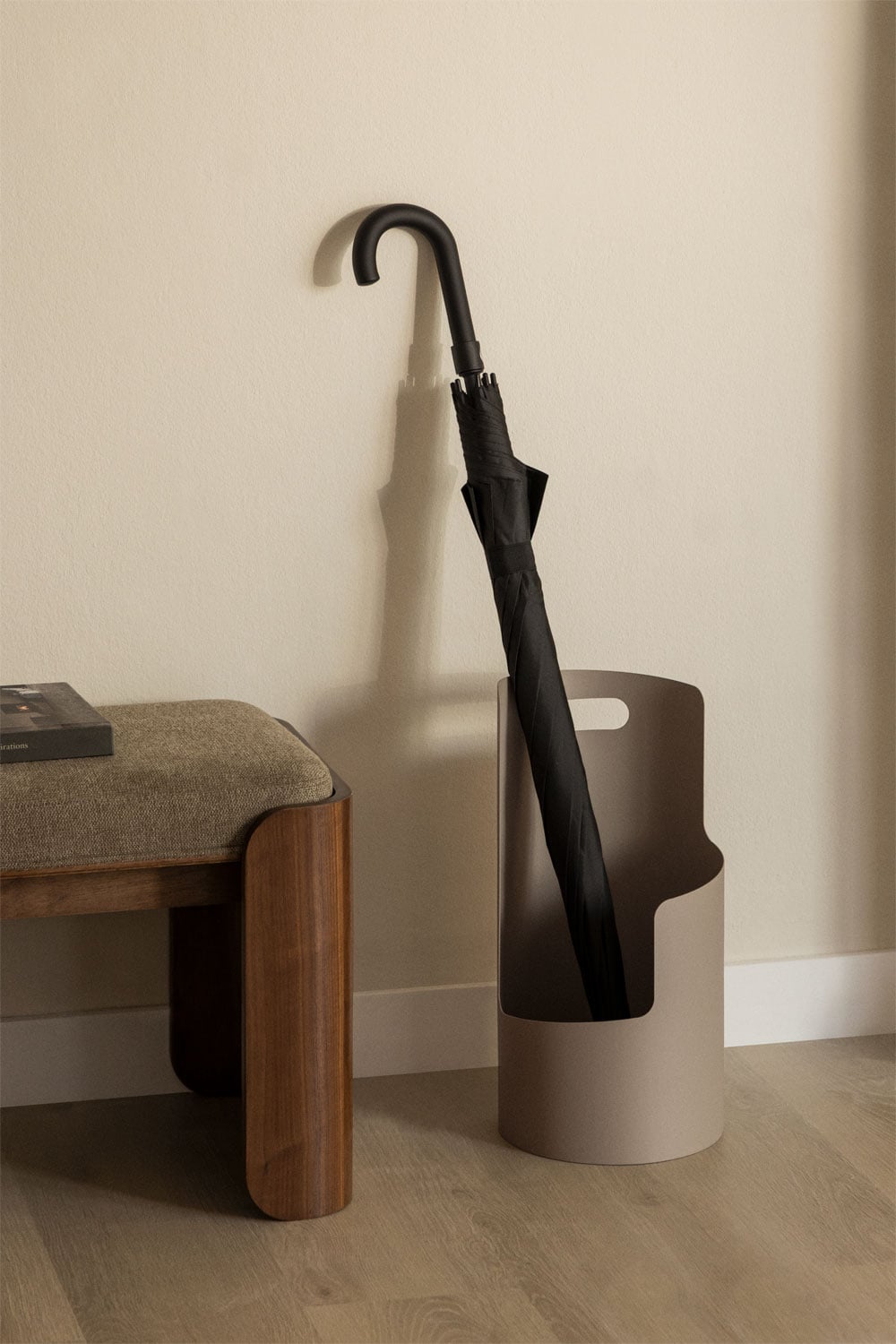 Huishoudelijke Compacte Paraplu Stand Moderne Eenvoudige Stand Paraplu Houder Paraplu Emmer Met Handvat Met Waterbak (Kleur: Zwart, S: 20 x 75 cm