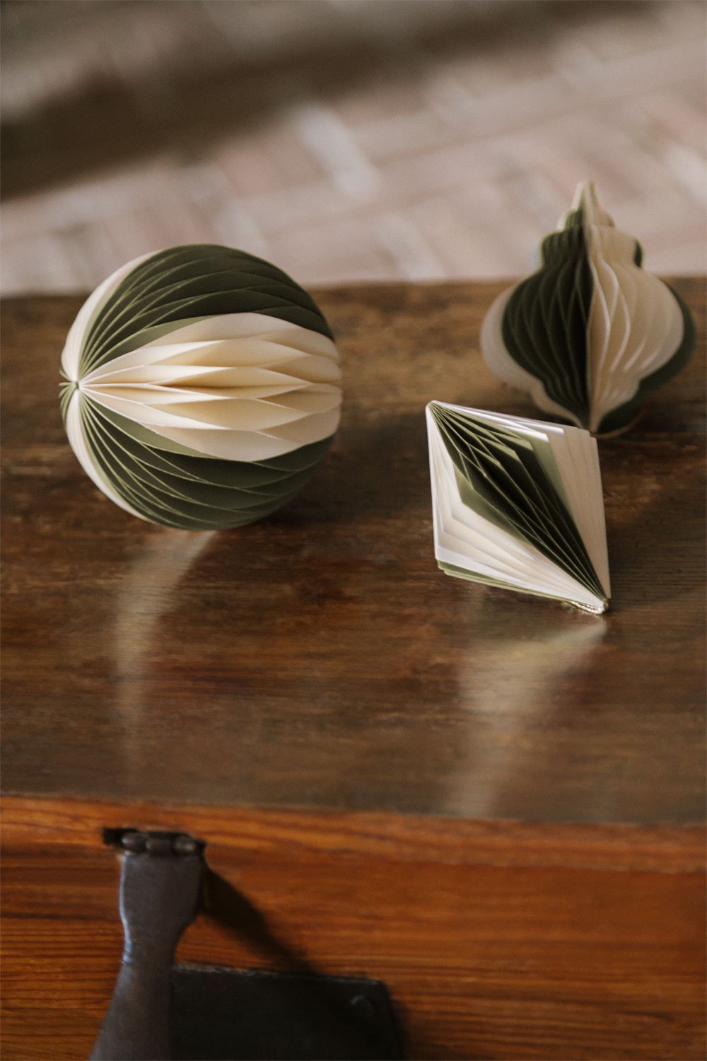 Set van 3 kerstversieringen van papier Doreimi, galerij beeld 1