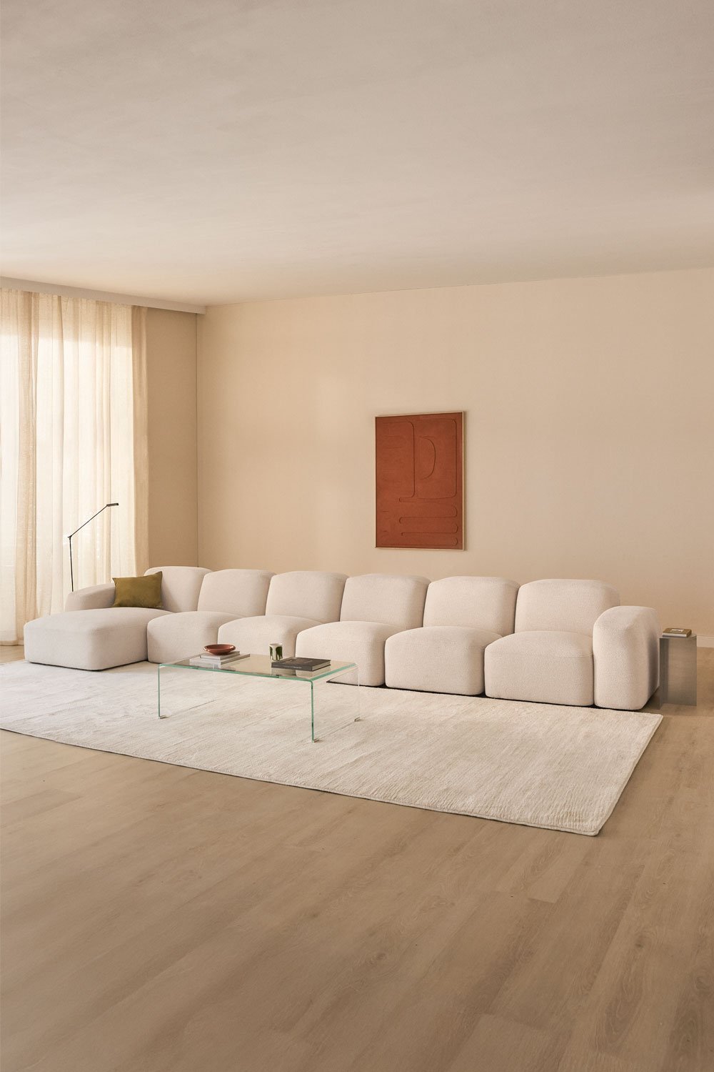 Bastian 6-delige modulaire chaise longuebank links, galerij beeld 1