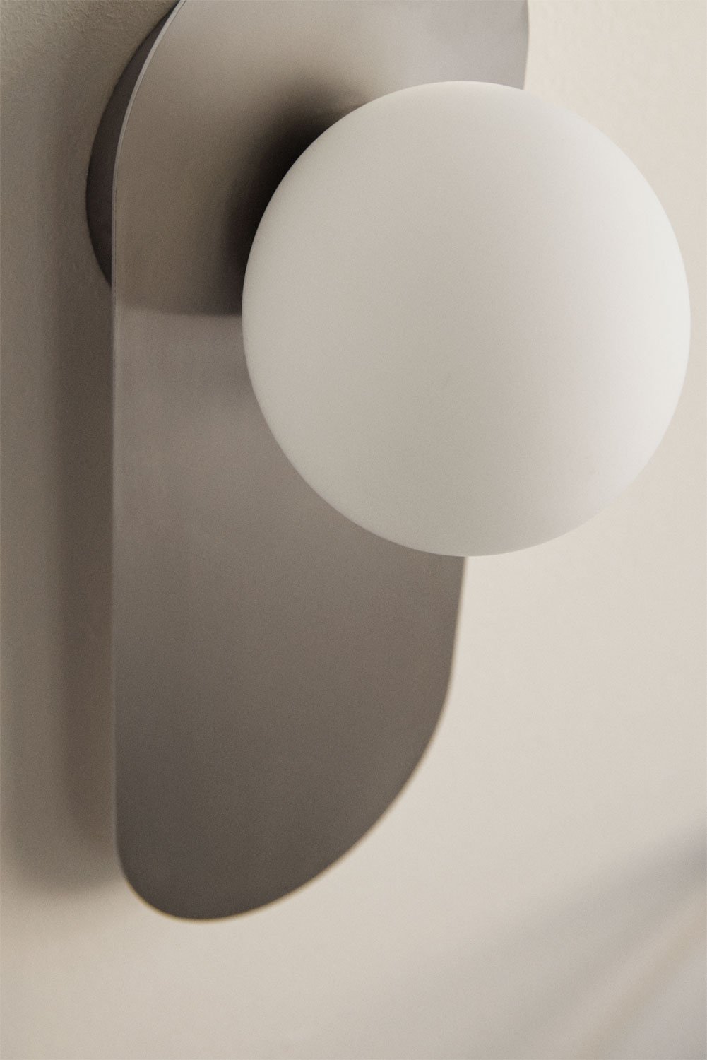 Nacariel wandlamp van roestvrij staal en glas, galerij beeld 2