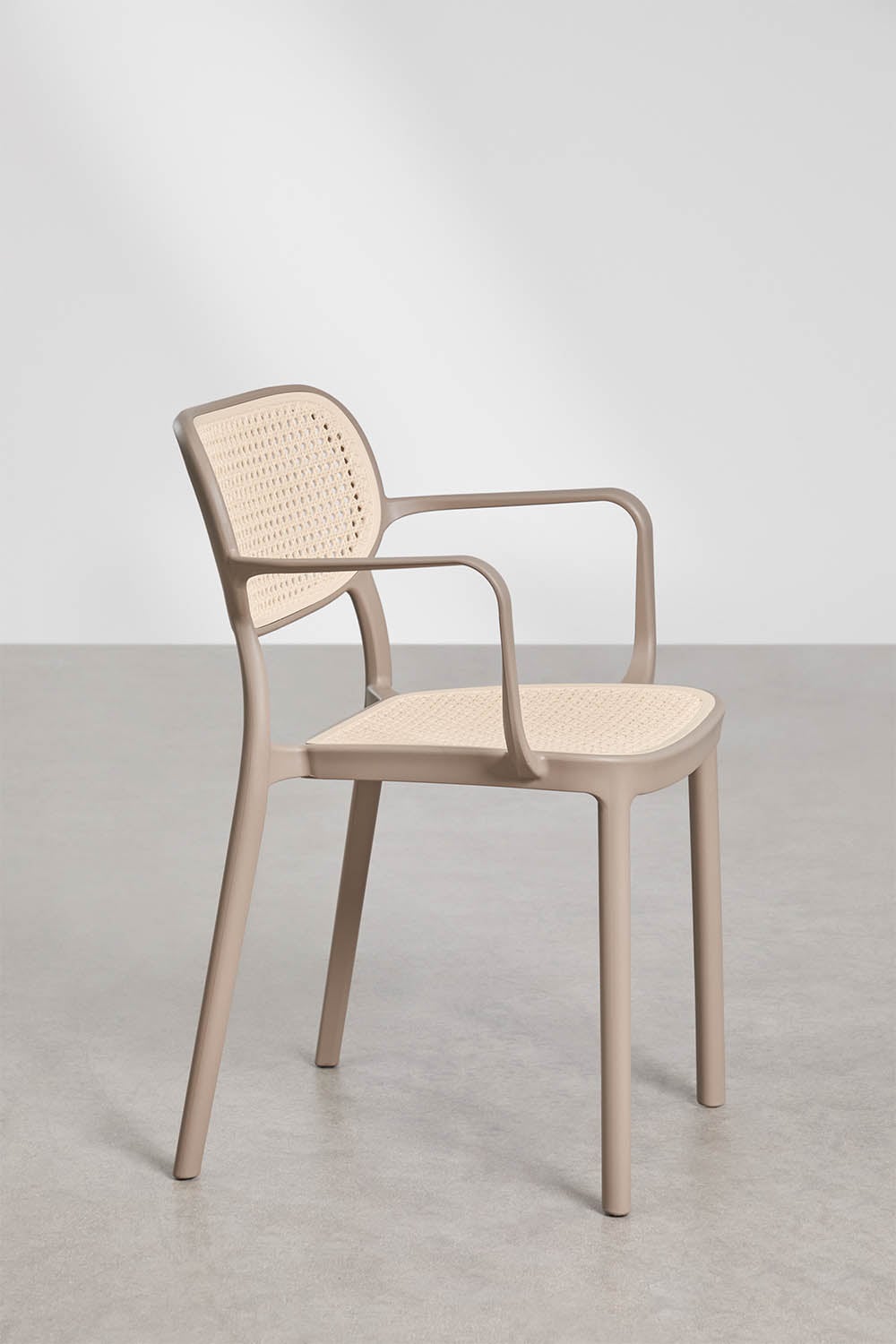 Omara stapelbare eetkamerstoelen set van 2 met armleuningen in polypropyleen, galerij beeld 2