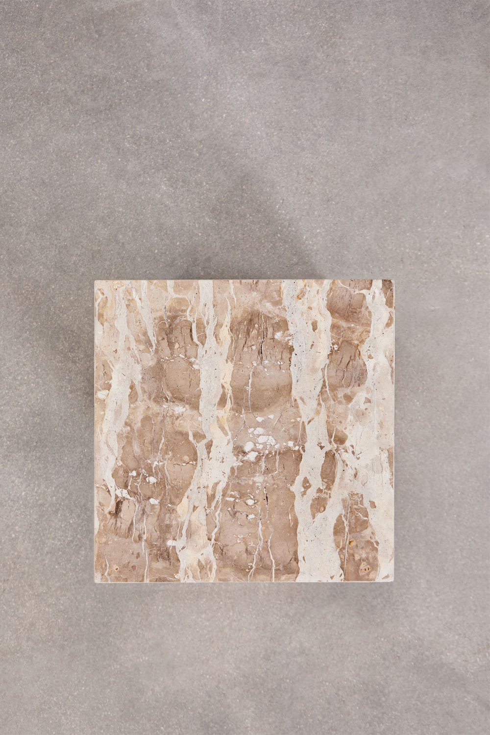 Vierkante bijzettafel 35x35 cm van MDF en natuurlijk Aluret-steen, galerij beeld 6