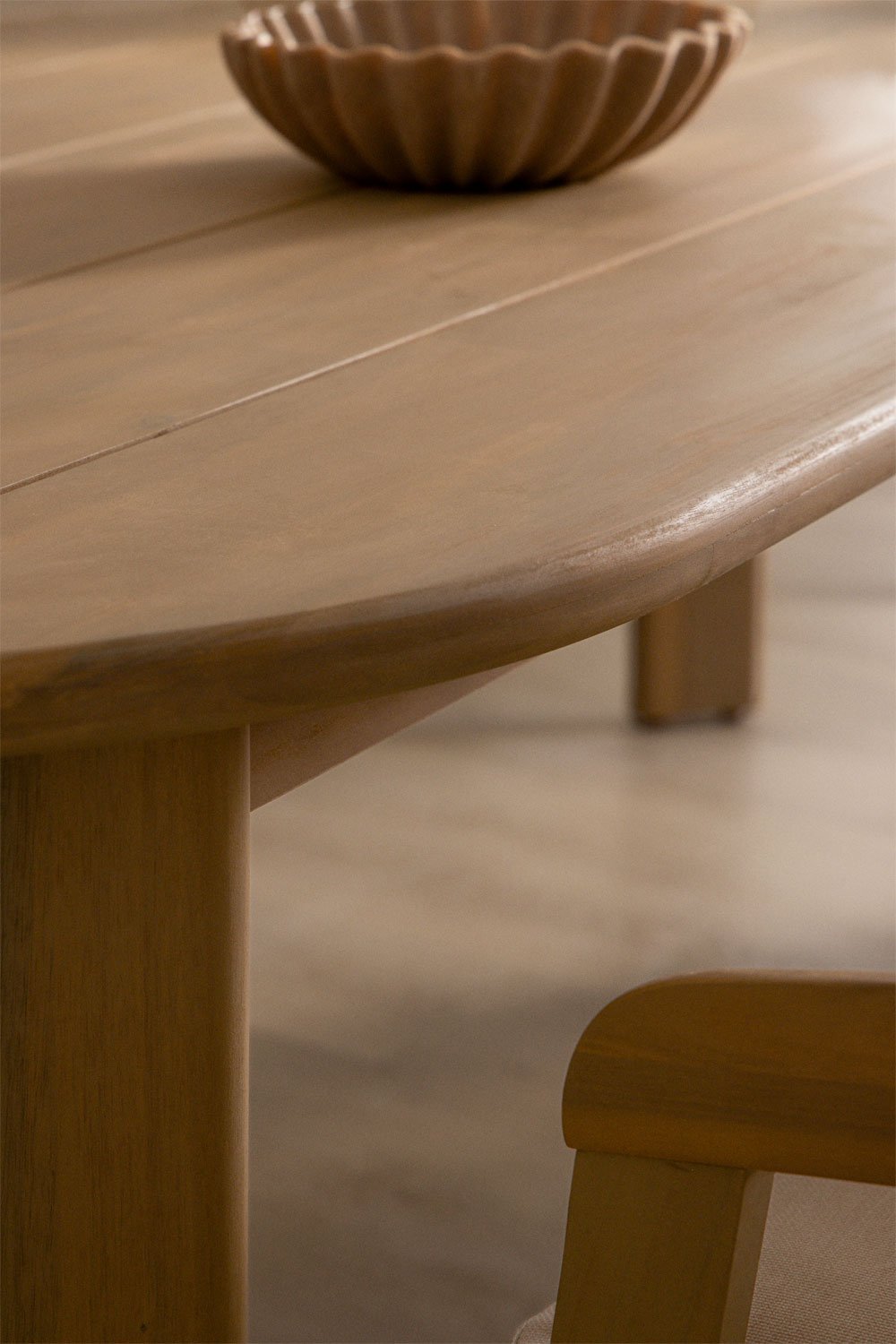 Ovalen eettafel 240x100 cm van acaciahout Uleno, galerij beeld 2