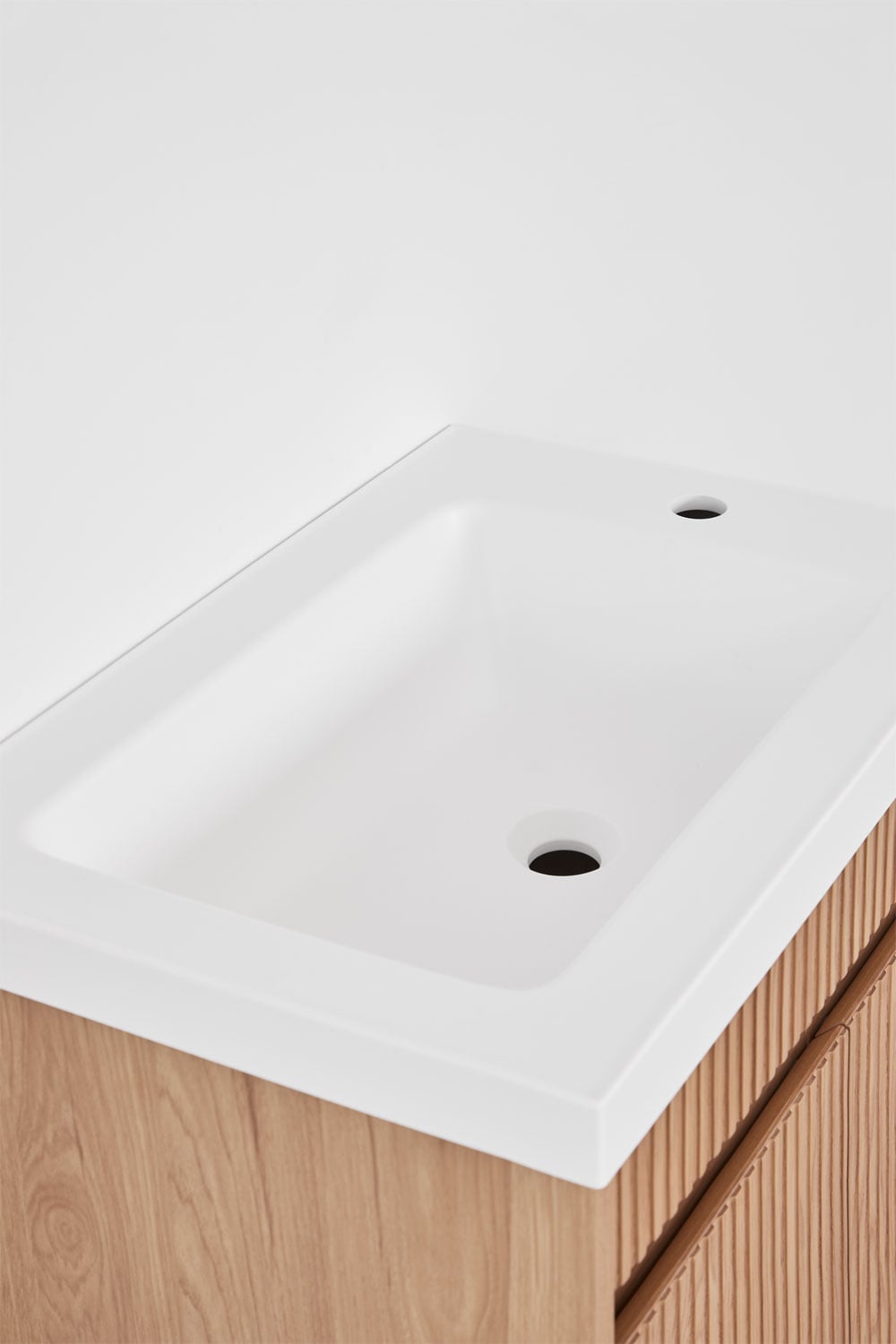 Narek zwevend houten badkamermeubelset met geïntegreerde wastafel, galerij beeld 5